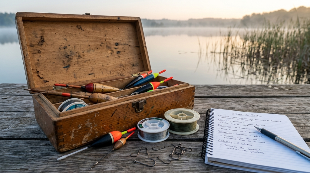 Heures de pratique et passion de la pêche au coup au bord de l'eau