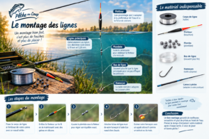 Guide pratique pour réussir votre montage de ligne pour la pêche au coup : choix du fil, flotteur, plombage et nœuds essentiels.